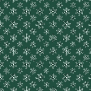 Holiday Christmas Snowflakes Minimal Retro Bold Green 