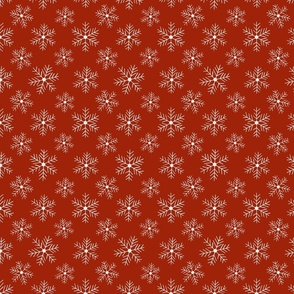 Holiday Christmas Snowflakes Minimal Retro Bold  Red