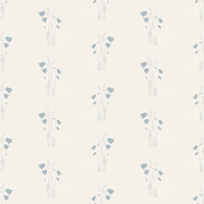 Bluebells Bouquets on Soft Beige 9in x 4.5in