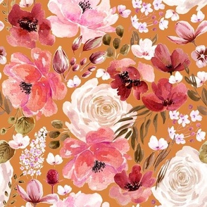 Romantic floral chaos Orange