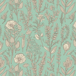 Botanic design water green