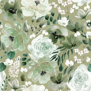 Floral Chaos Sage Green