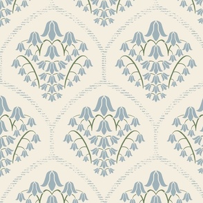 Bluebells - Sky Green Cream with blue arches - Jumbo