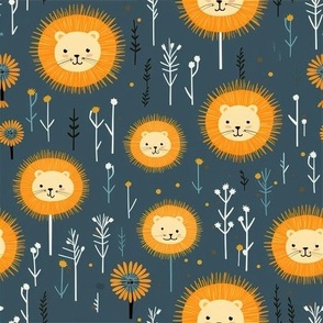 Ditsy Dandy Lions - larger scale