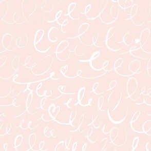 love letter scribbles - blush 10.5in fabric 24in wallpaper