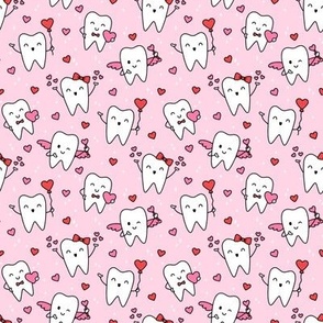 Valentines Teeth on Dark Pink (Small Scale)