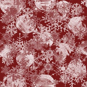 Snowflakes - Dark Red