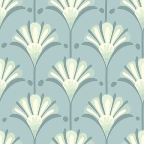 calm aqua floral wallpaper Medium