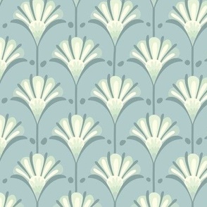 calm aqua floral wallpaper Small