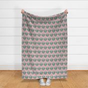 Medium Scale - Ikat Serenity Protea Abstract Flowers - Blush Pink and Mint Green