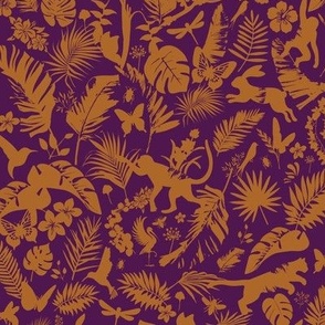 Jungle Animal Print - Purple and Orange