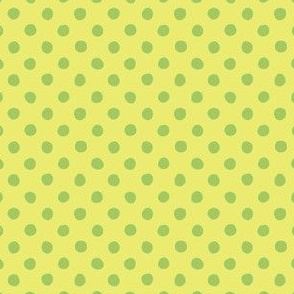 Jardin Loco-Dotty-LtGreen on Yellow