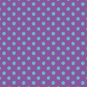 Jardin Loco-Dotty-LtBlue on Purple