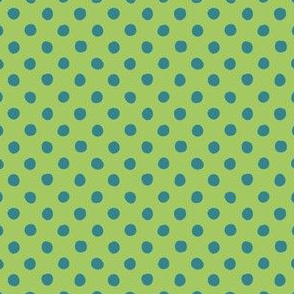 Jardin Loco-Dotty-Blue on Green