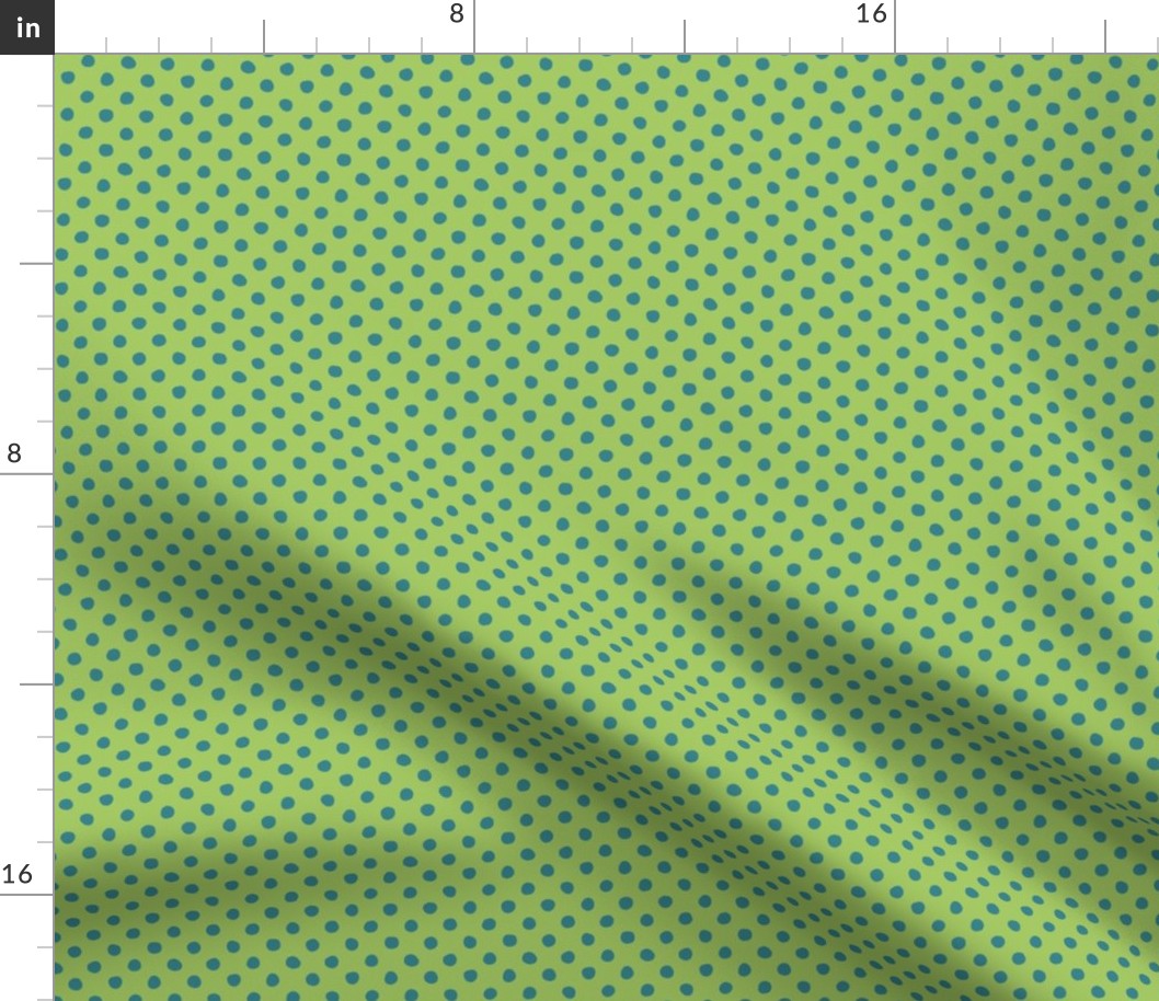 Jardin Loco-Dotty-Blue on Green