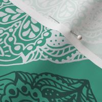 Traditional Block Print Damask Abstract Pattern