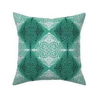 Traditional Block Print Damask Abstract Pattern