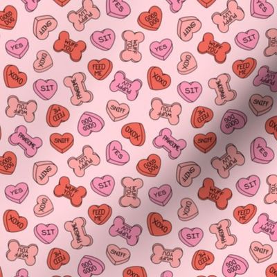(small scale) Doggy Valentine Conversation Hearts - Love - Pink - LAD23