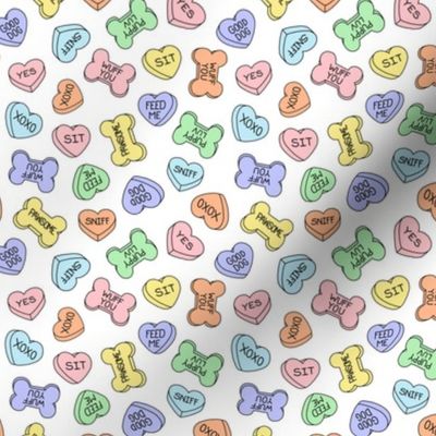 (small scale) Doggy Valentine Conversation Hearts - Love - Multi Pastels - LAD23