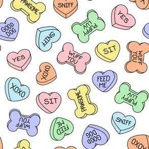 Doggy Valentine Conversation Hearts - Love - Multi Pastels - LAD23