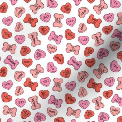 (small scale) Doggy Valentine Conversation Hearts - Love - Multi Red and Pink - LAD23