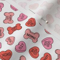 (small scale) Doggy Valentine Conversation Hearts - Love - Multi Red and Pink - LAD23