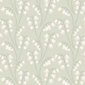 Lily of the Valley large 12 wallpaper scale in soft grey by Pippa Shaw