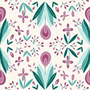  Rosy Floral loopy Spice - with a subtle background texture