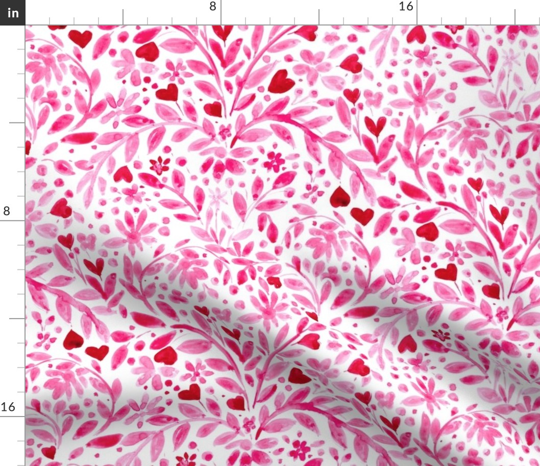 Heart Leaves - 10.5in fabric 24in wallpaper Half drop