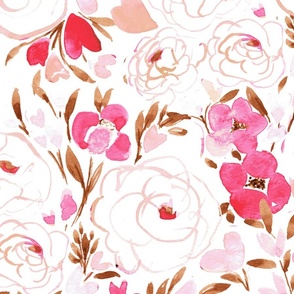 Cece heart floral 12in fabric 24in wallpaper