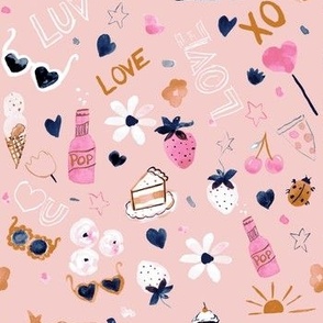 valentines icons - blush-navy-gold 7in