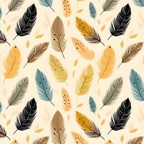 Feathers on Yellow - small