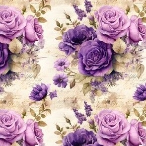Purple Roses on Paper - small