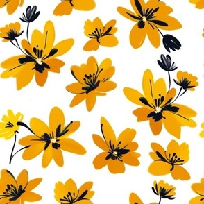 Bright yellow floral pattern