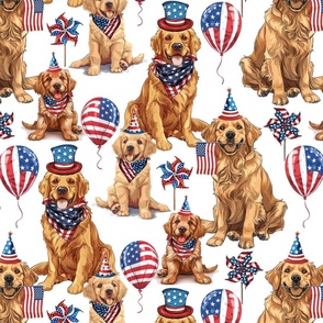 (M) American Patriot Dogs Golden Retriever