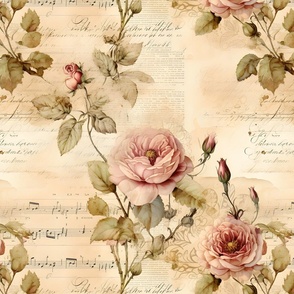 Light Pink Roses on Paper - large