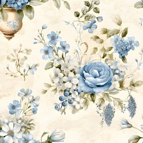 Blue Flowers in Vases - medium