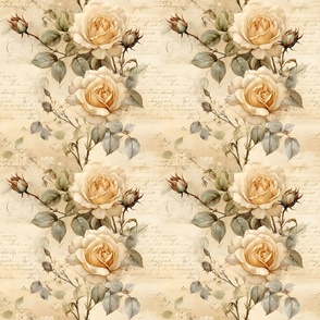 Yellow Roses on Paper - medium