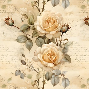 Yellow Roses on Paper - large