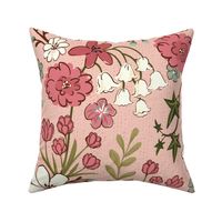 Everlasting friendship floriography wildflowers in pinks, large scale