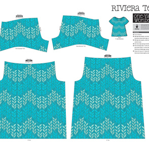 Riviera T-shirt in blue + silver sea grasses by Su_G_©SuSchaefer