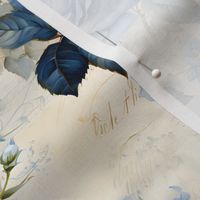 Light Blue Roses on Paper - medium