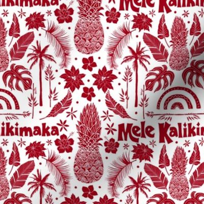 Mele Kalikimaka (Holiday Red on White small scale)   