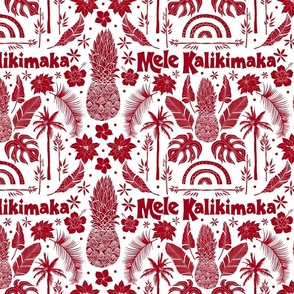 Mele Kalikimaka (Holiday Red on White)   