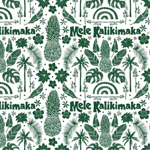 Mele Kalikimaka (Christmas Green on White)   