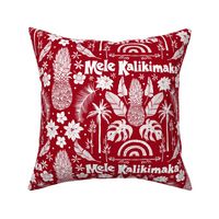 Mele Kalikimaka (White on Holiday Red) 