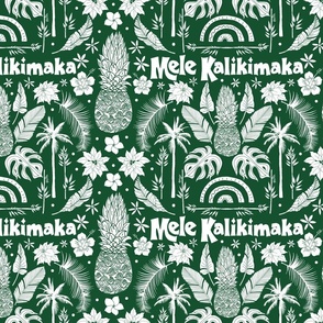 Mele Kalikimaka (White on Christmas Green)  