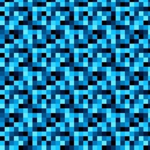 checkerboard shades of blue and aqua, very small