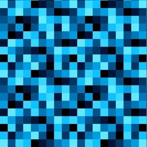 checkerboard shades of blue and aqua, small