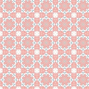 Coral Pink Mandala Floral - Small Scale
